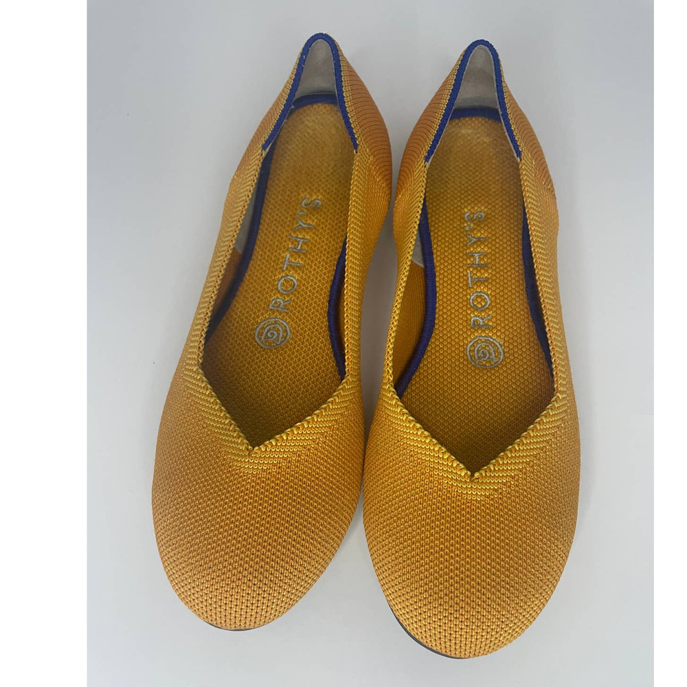 Rothy's Lemondrop Flats Yellow Slip On Rounded Toe Ballet Women’s SZ 7